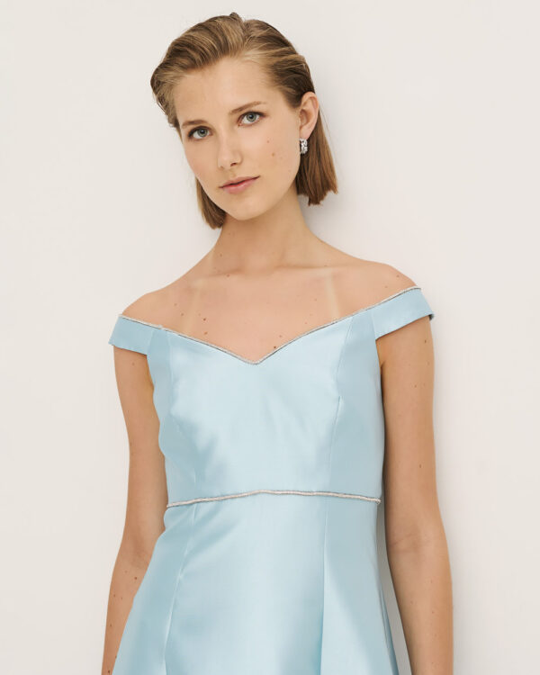 Off-shoulder midi dress with rhinestone details – Access Fashion - Image 6