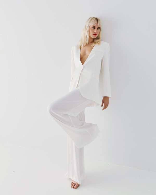 Satin pants with pleats - Access Fashion