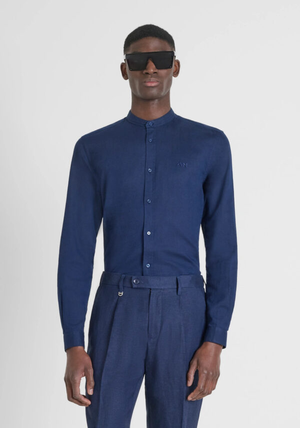 Slim fit cotton linen shirt - Antony Morato - Image 4