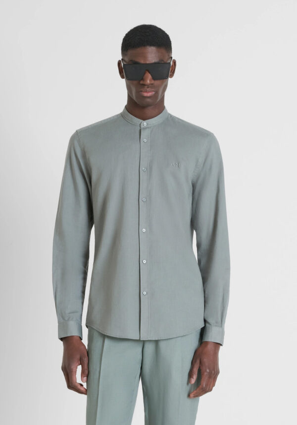 Slim fit cotton linen shirt - Antony Morato - Image 5