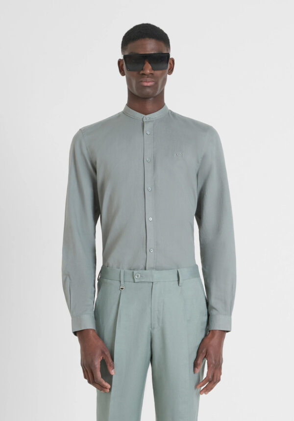 Slim fit cotton linen shirt - Antony Morato - Image 8