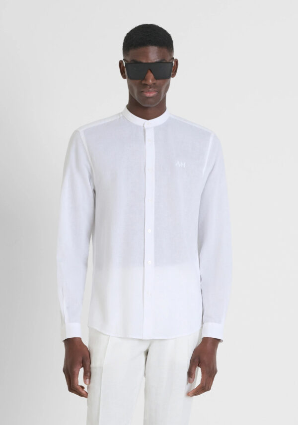 Slim fit cotton linen shirt - Antony Morato - Image 9
