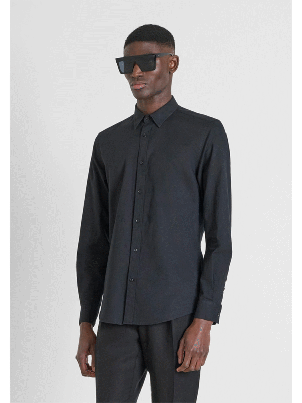 Slim fit cotton linen shirt - Antony Morato