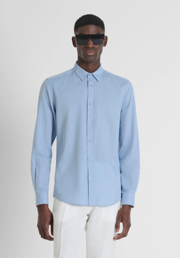 Slim fit cotton linen shirt - Antony Morato - Image 5
