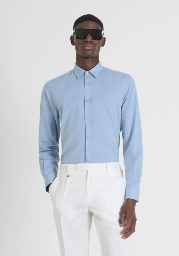 Slim fit cotton linen shirt - Antony Morato - Image 8