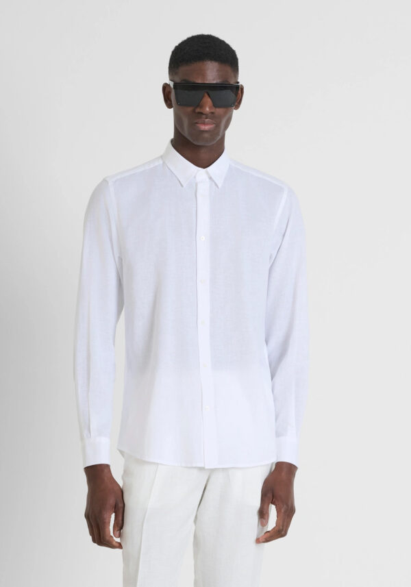 Slim fit cotton linen shirt - Antony Morato - Image 9