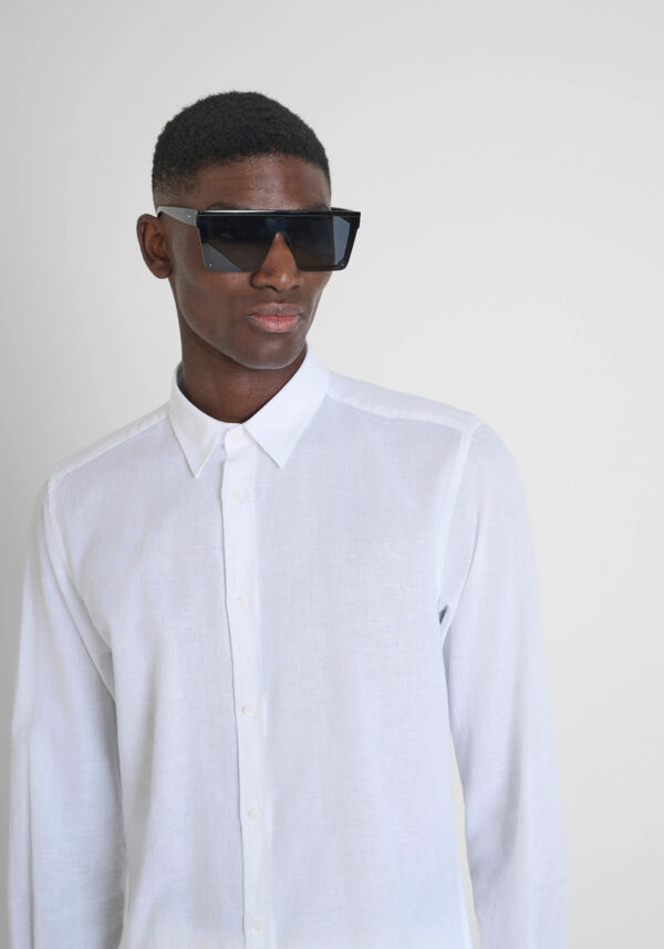 Slim fit cotton linen shirt - Antony Morato - Image 11