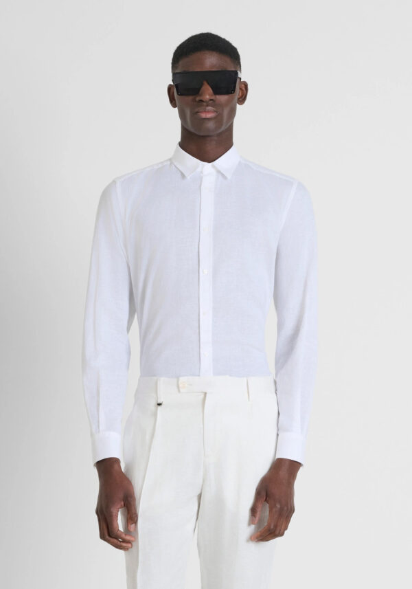 Slim fit cotton linen shirt - Antony Morato - Image 12