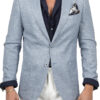 Linen single-breasted blazer with double-button fastening  - Dezign
