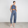 High-waist embroidereddenim trousers - Moutaki