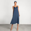Relaxed sleeveless midi Dress with belt - Moutaki