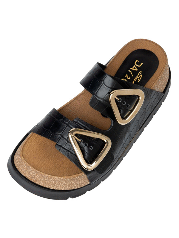 Cork-effect wedge leather flats - Sante Shoes - Image 2