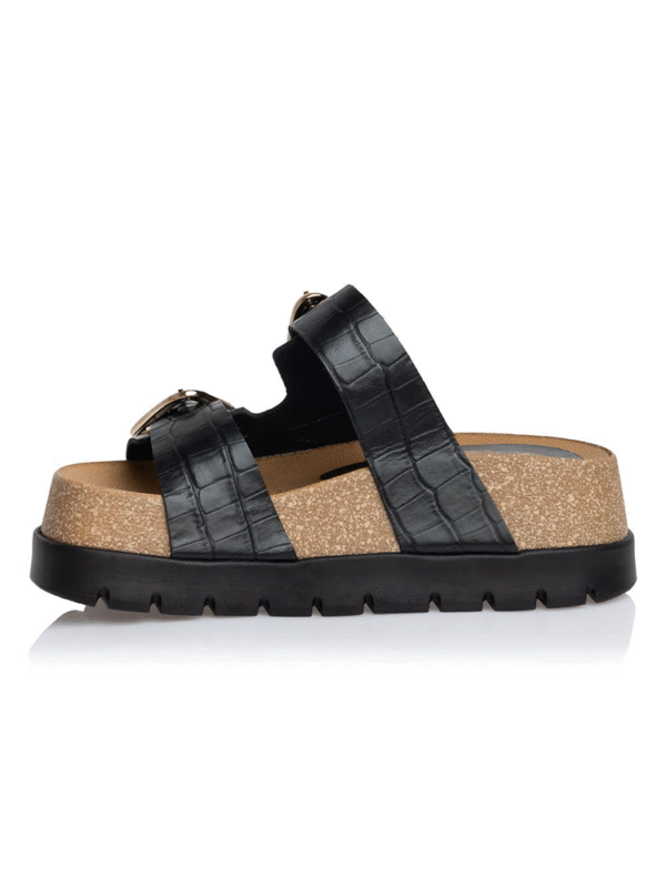 Cork-effect wedge leather flats - Sante Shoes - Image 4