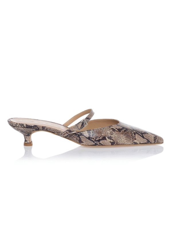 Snake low-heeled mules - Sante mules