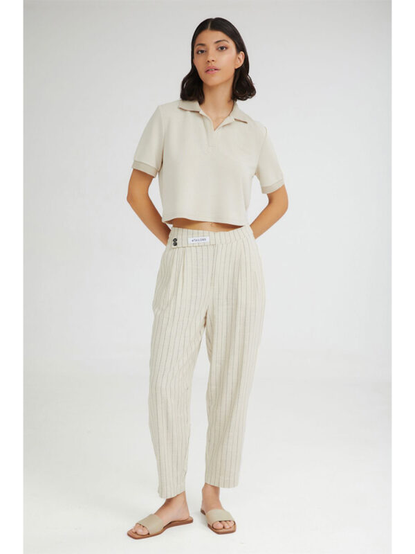 Selene striped cropped pants - 4Tailors