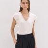 Short-sleeve blouse with lurex neckline - Access Fashion