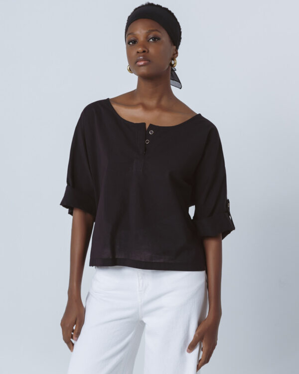 Blouse with rolled-up sleeves - Access Fashion - Image 8