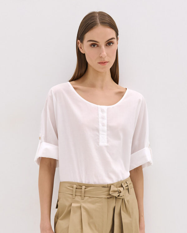 Blouse with rolled-up sleeves - Access Fashion - Image 5