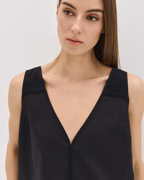 Sleeveless top with fabric combination - Access Fashion - Image 8