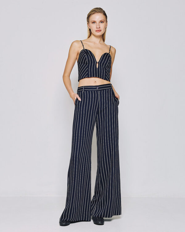 Striped bustier-top with a deep neckline - Access Fashion