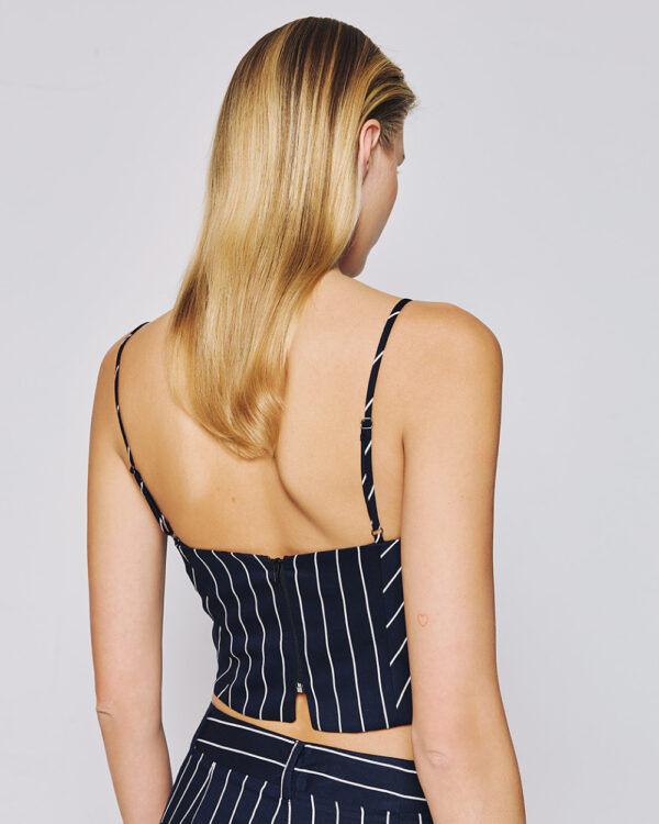 Striped bustier-top with a deep neckline - Access Fashion - Image 4