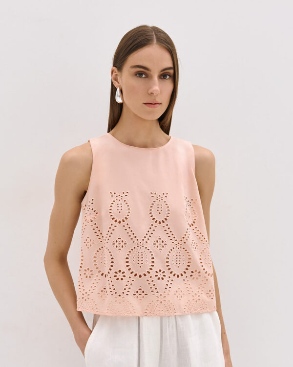 Cropped top with perforated details - Access Fashion - Image 6