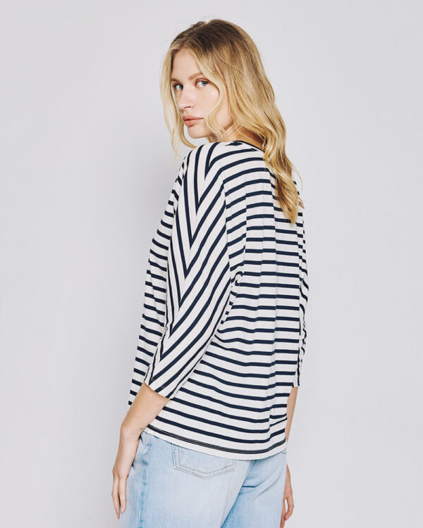 Striped blouse with a v-neckline - Access Fashion - Image 3