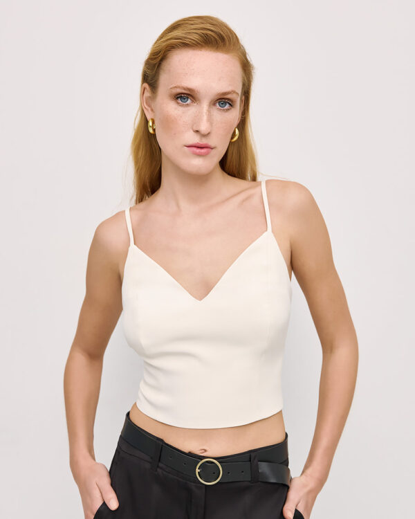 Bustier-top with v-neckline and straps - Access Fashion - Image 4