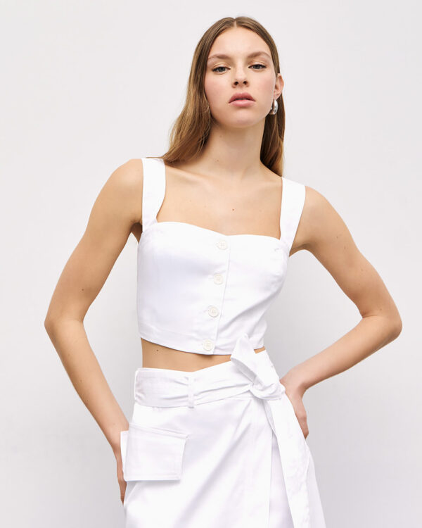 Bustier top with straps and buttons - Access Fashion - Image 5