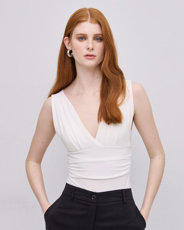 Bodysuit with a deep v- neckline - Access Fashion - Image 7