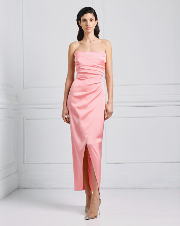 Satin strapless dress - Access Fashion - Image 5