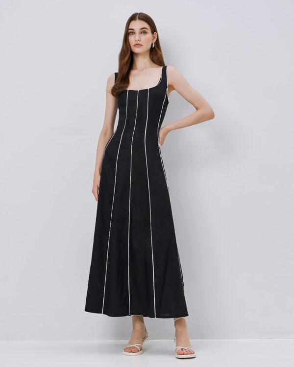 Maxi dress with contrasting details - Access Fashion