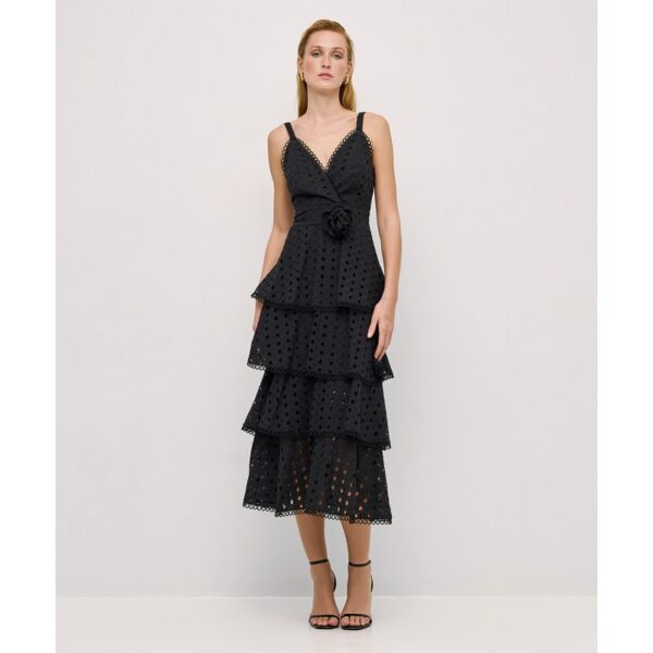 Broderie dress with ruffles - Access Fashion