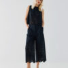 Cropped pants with perforated details - Access Fashion