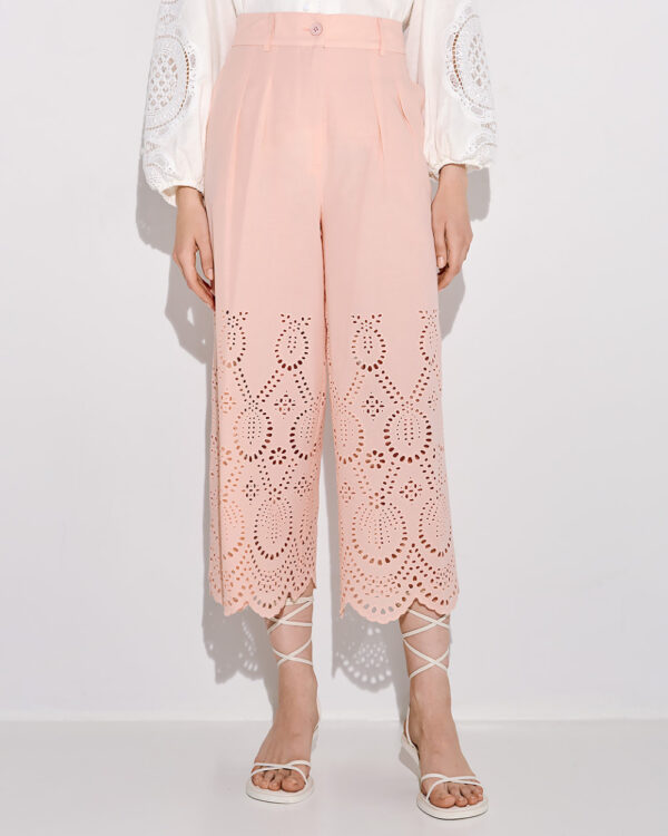 Cropped pants with perforated details - Access Fashion - Image 8
