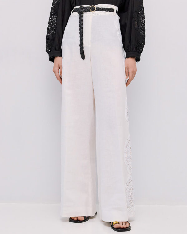 Pants with broderie details - Access Fashion - Image 9
