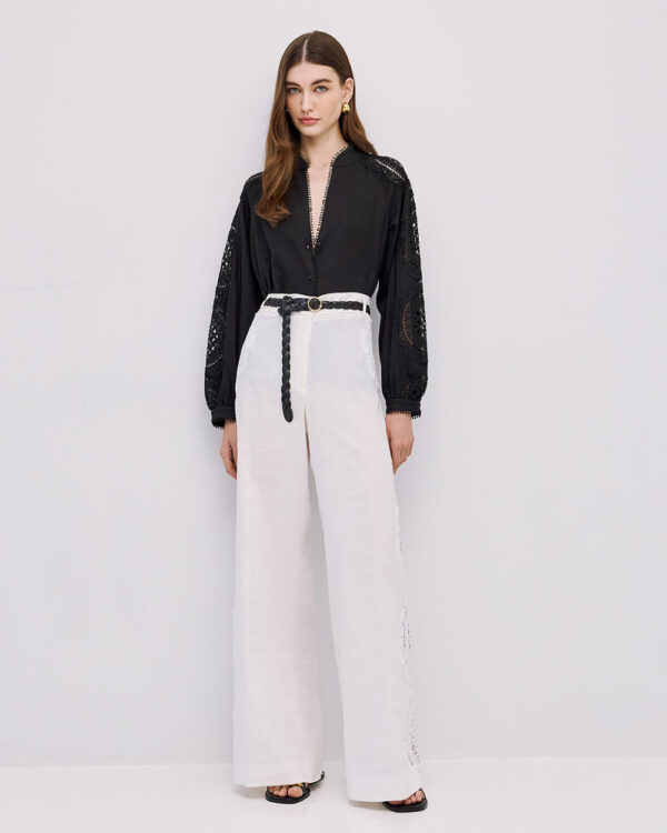 Pants with broderie details - Access Fashion - Image 7