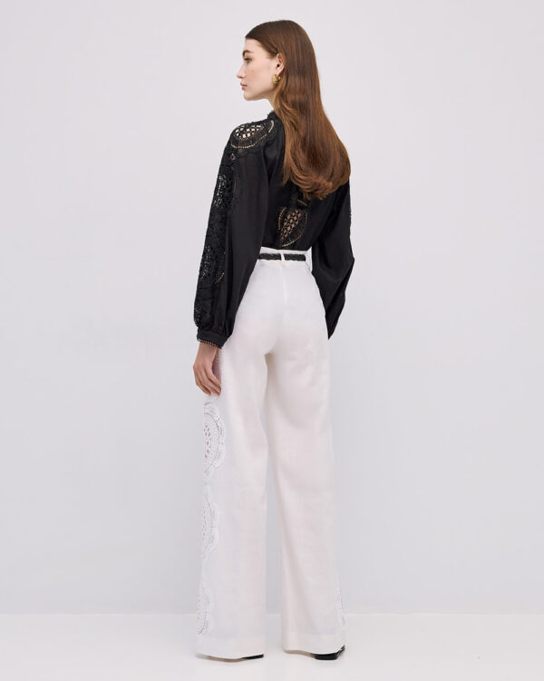 Pants with broderie details - Access Fashion - Image 8