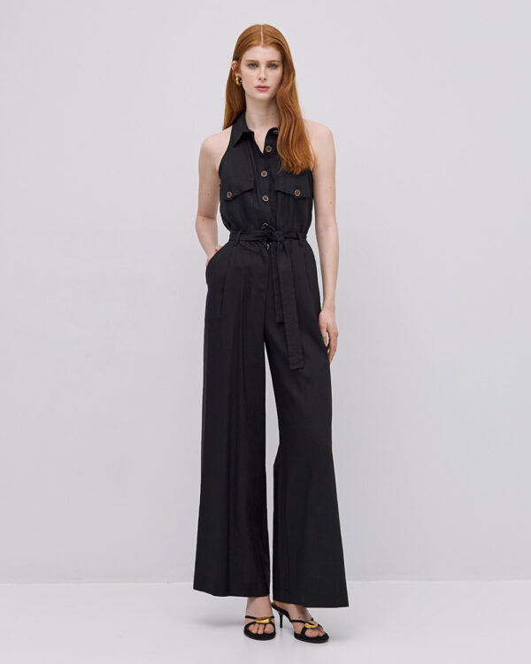 Sleeveless jumpsuit with buttons - Access Fashion - Image 3