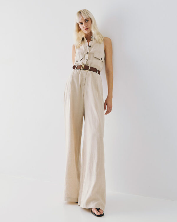 Sleeveless jumpsuit with buttons - Access Fashion - Image 5