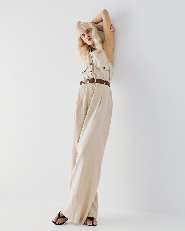 Sleeveless jumpsuit with buttons - Access Fashion - Image 7