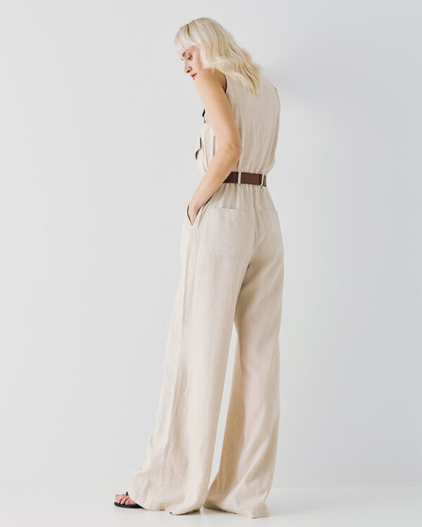 Sleeveless jumpsuit with buttons - Access Fashion - Image 8