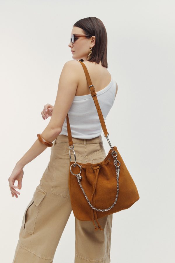 Aria large suede bag - Leather Twist - Image 2