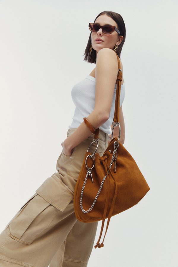 Aria large suede bag - Leather Twist - Image 7