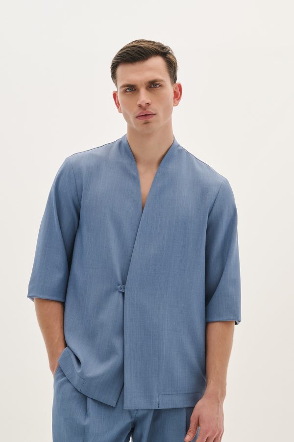 Wrap jacket with button -  P/coc - Image 2