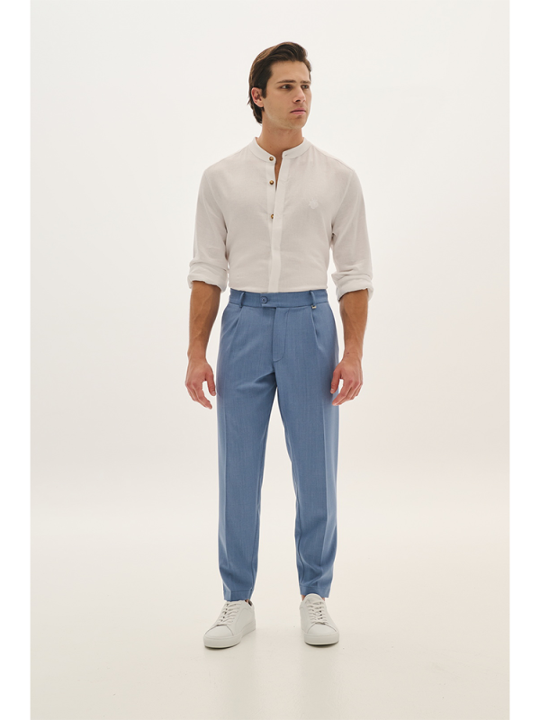 Straight-leg pleated pants - P/coc