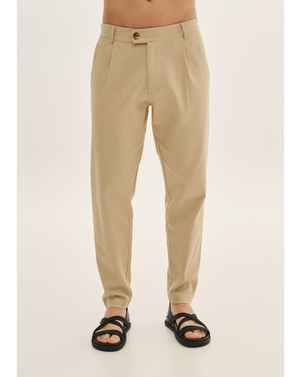 Linen trousers with front pleats - P/coc