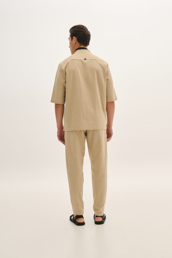 Linen trousers with front pleats - P/coc - Image 2