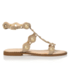 Leather sandalsdecorated with gold studs - Sante Shoes