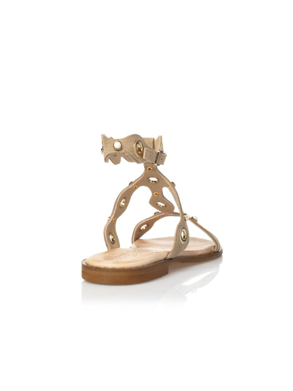 Leather sandalsdecorated with gold studs - Sante Shoes - Image 3